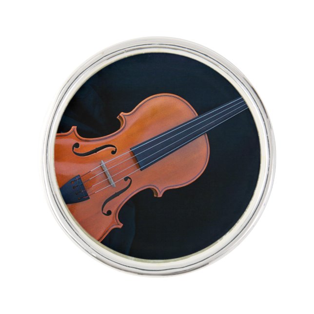 Violin Photo Closeup Lapel Pin (Front)