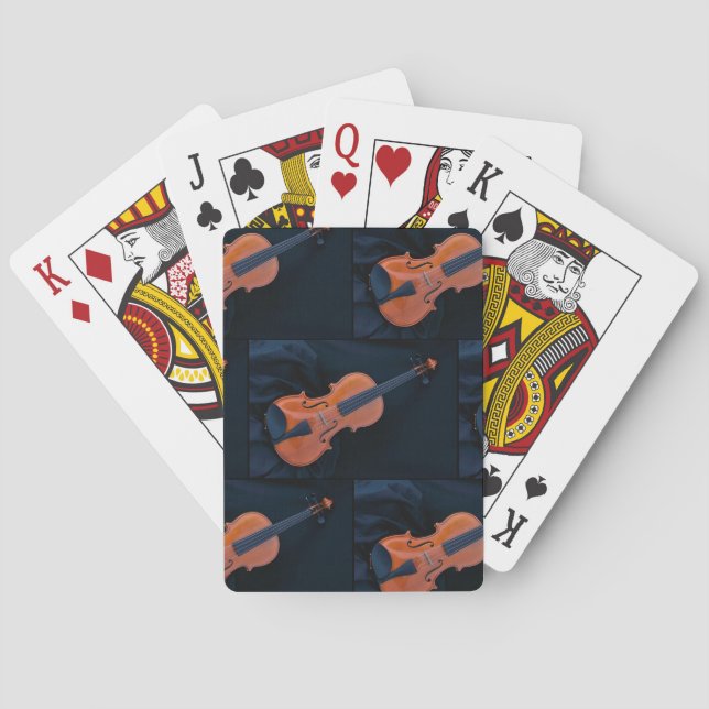 Violin Photo Closeup Poker Cards (Back)