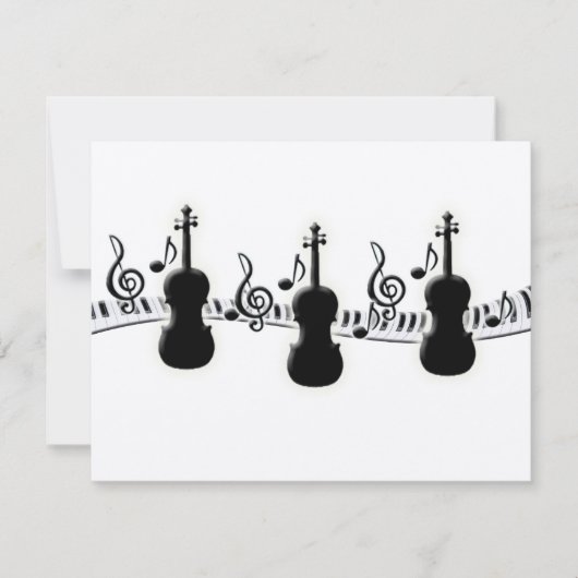 Violin Piano Keyboard and Music Notes (Front)