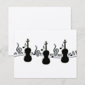 Violin Piano Keyboard and Music Notes (Front/Back)