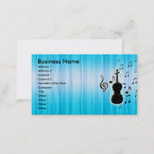 Violin Piano & Music Notes Business Cards (Front/Back)