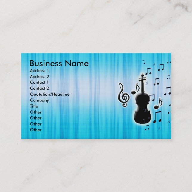 Violin Piano & Music Notes Business Cards (Front)