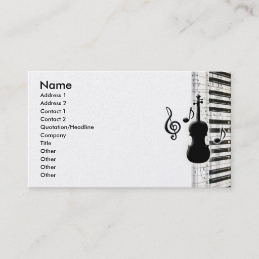Customizable Violin Piano &amp; Music Notes Business Cards