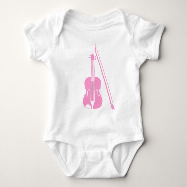 Violin - Pink Baby Bodysuit (Front)