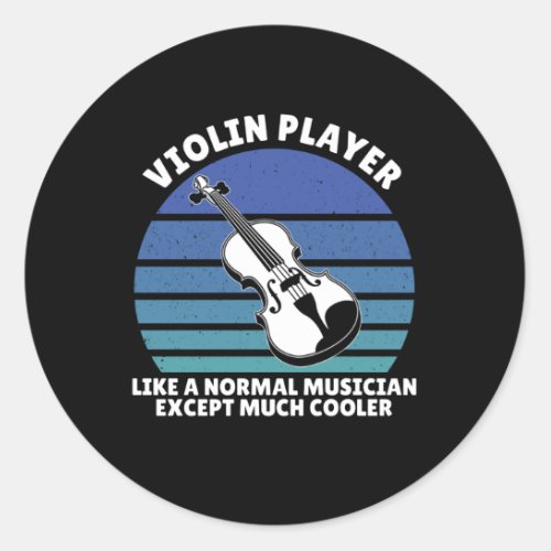 Violin player classic round sticker