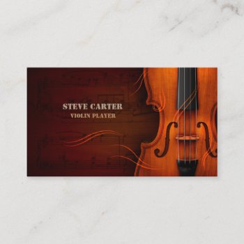 Violin Player Music Instrument Artist Business Card by paplavskyte at Zazzle