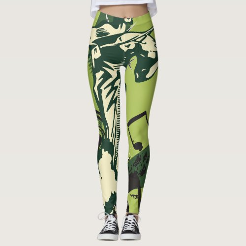 Violin Player Musical Notes Leggings