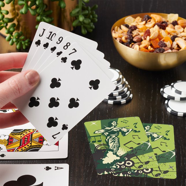Violin Player Musical Notes Playing Cards (Creator Uploaded)