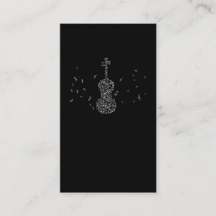Violin Player Musical Notes String Instrument Business Card