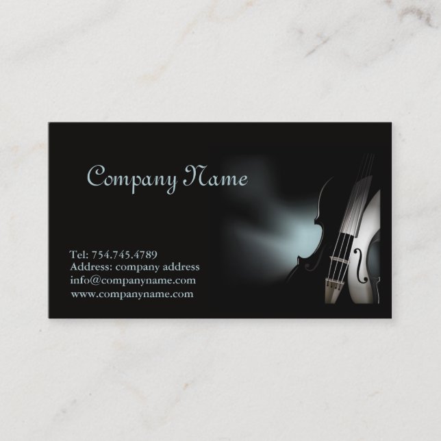 Violin Player or Musician Music School Teacher Business Card (Front)