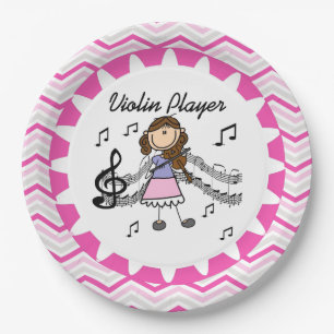 Violin Player Paper Plates