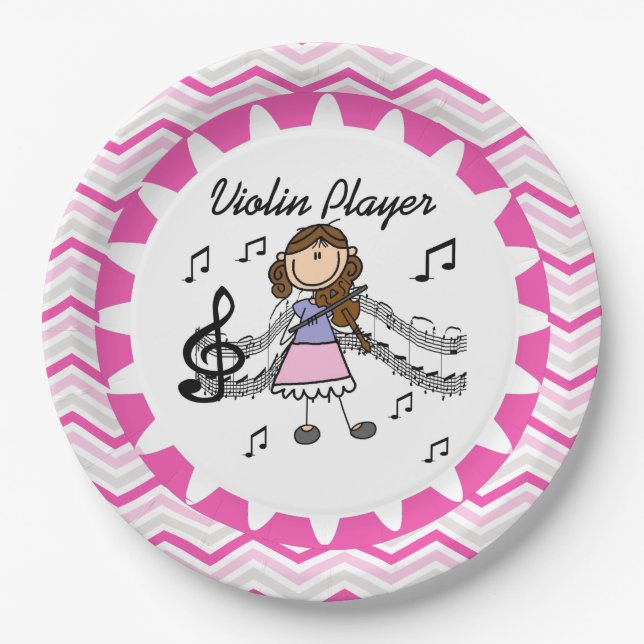 Violin Player Paper Plates (Front)
