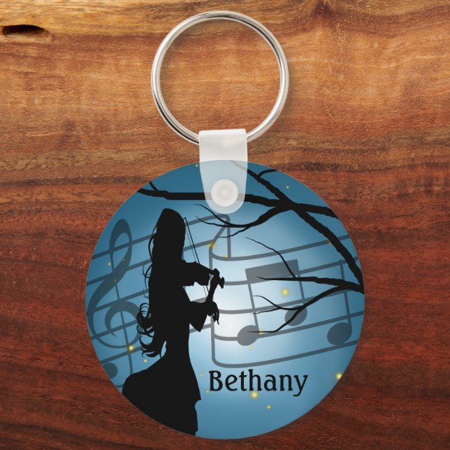 Violin Player Personalized Keychain (Front)