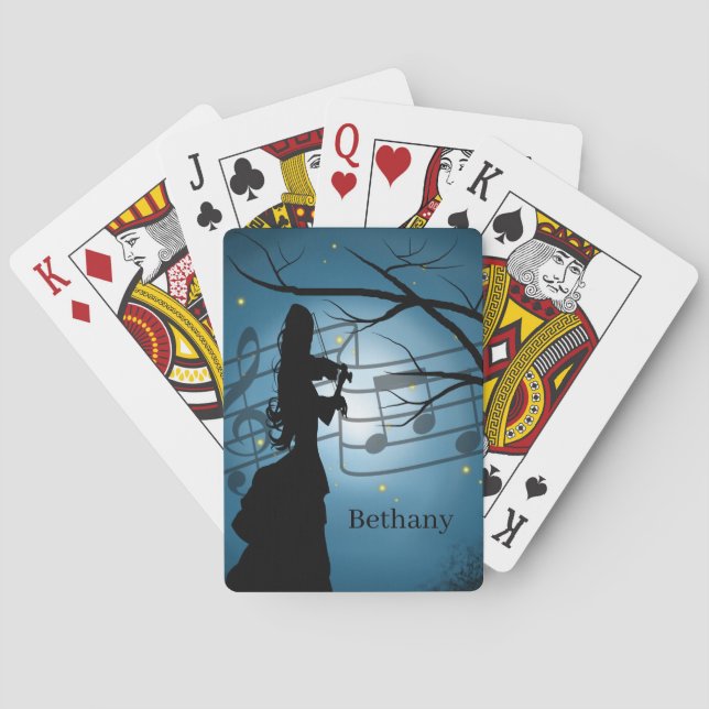 Violin Player Personalized  Poker Cards (Back)