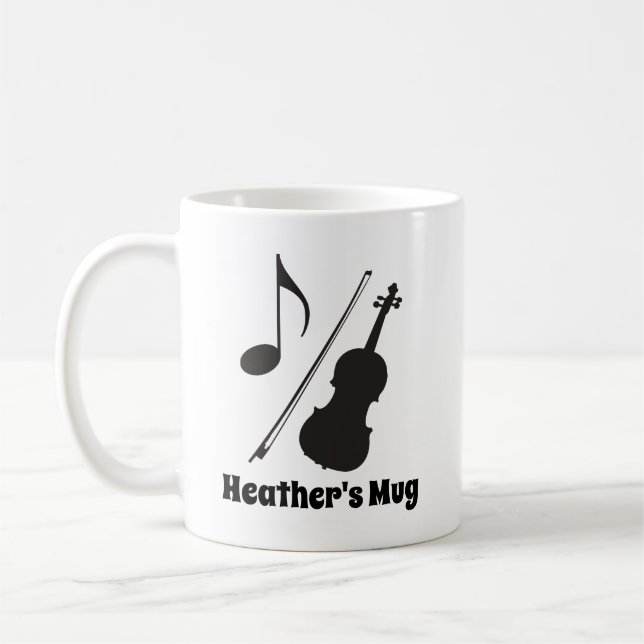 Violin Player Personalized Violinist Music Gift Coffee Mug (Left)
