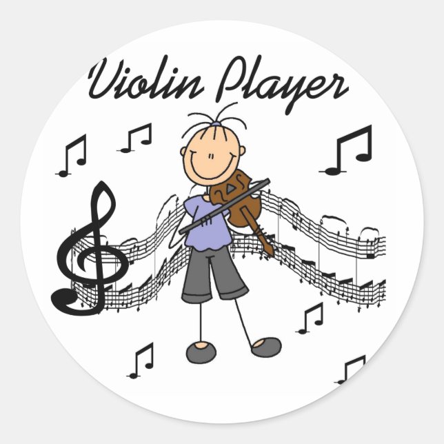 Violin Player Stickers Sticker (Front)