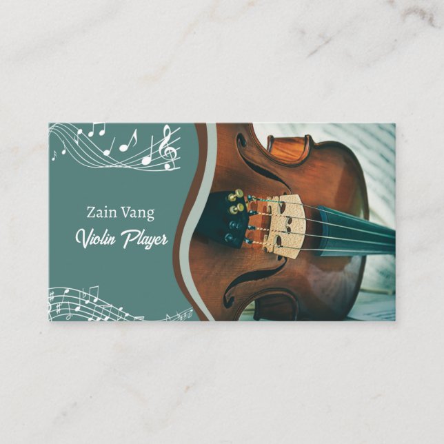 Violin Player - Violinist - Violin Teacher  Business Card (Front)