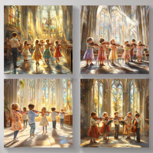 Violin Practice in the Cathedral Acrylic Photo Tile