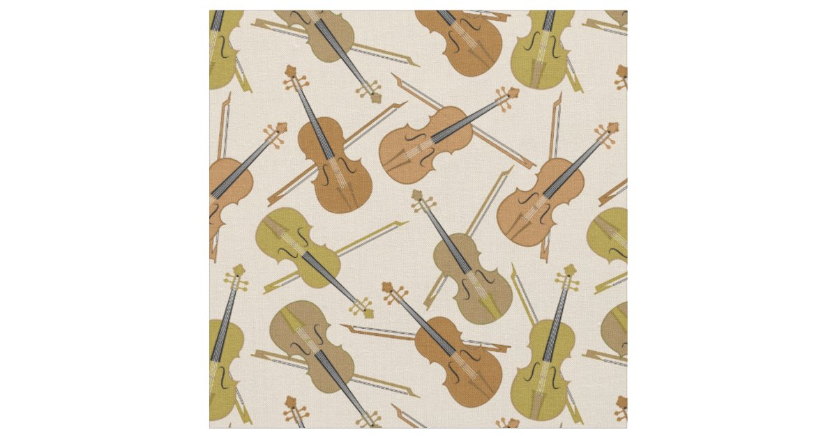 Violin Pattern Material Violin Print Pattern Fabric | Zazzle