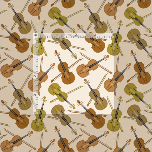 Violin Print Pattern Fabric