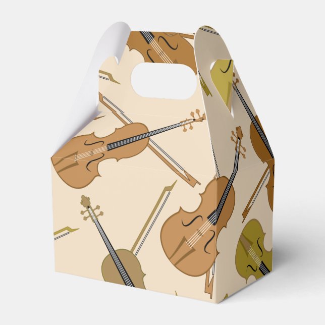 Violin Print Pattern Favor Boxes (Front Side)
