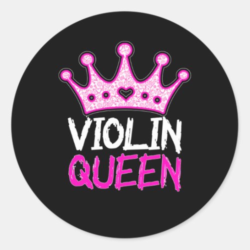 Violin queen classic round sticker