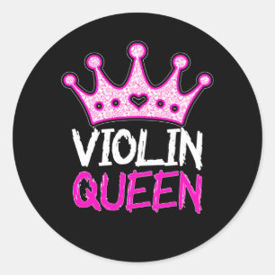 Violin queen classic round sticker