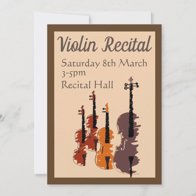 Violin Recital elegant stylish performance Invitation (Front)