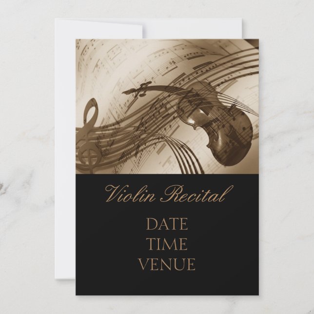 Violin Recital elegant stylish performance Invitation (Front)