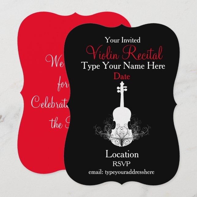 Violin Recital Invitations (Front/Back)