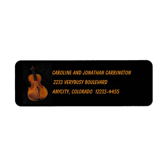 Violin Return Address Label