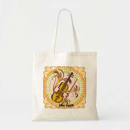 Violin Rhythm custom name tote bag