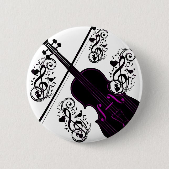 Violin,Rocking love_ Pinback Button (Front)