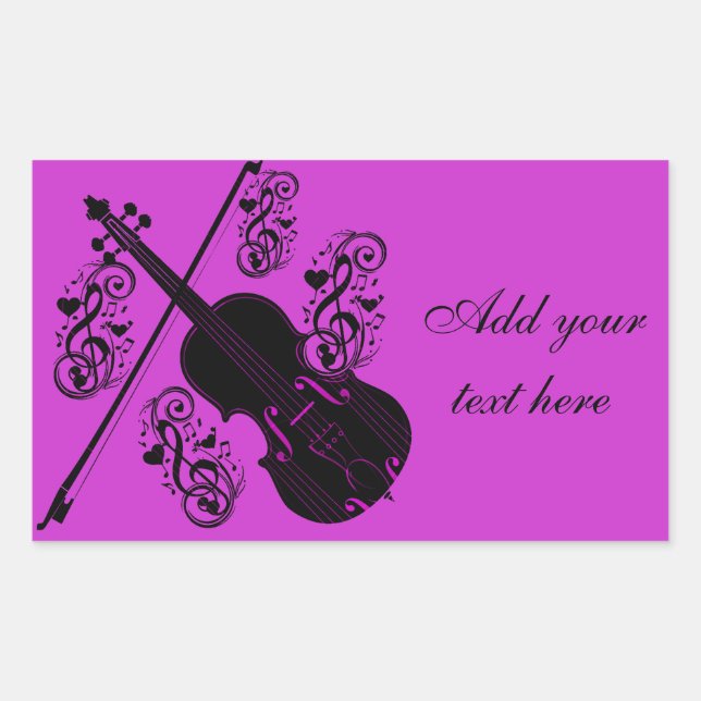 Violin,Rocking love_ Rectangular Sticker (Front)
