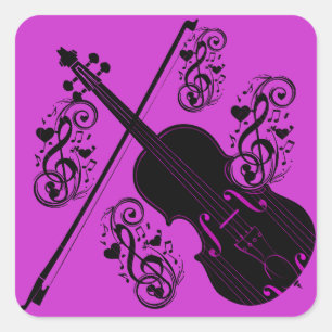 Violin,Rocking love_ Square Sticker