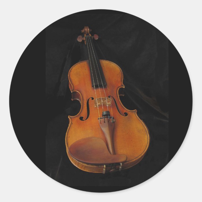 Violin Round Stickers