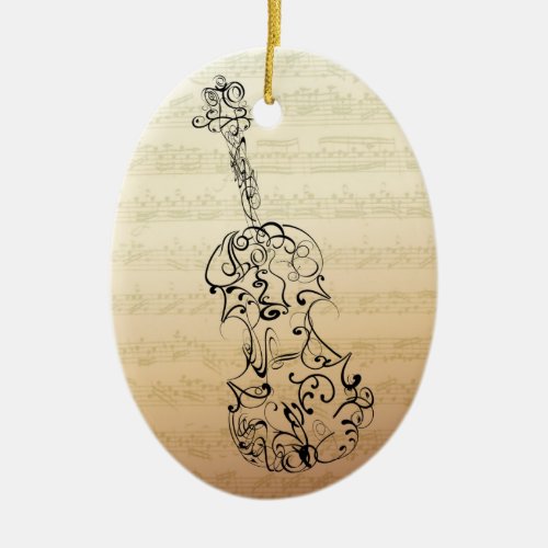 Violin Scrawl Bach Manuscript Ornament