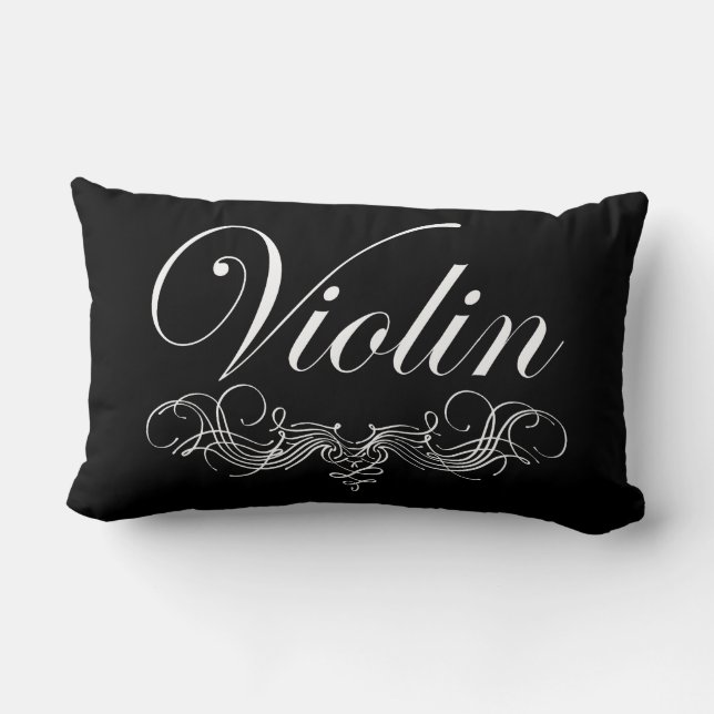 Violin Script Lumbar Pillow (Back)