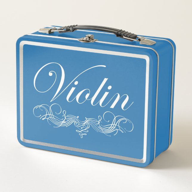 Violin Script Metal Lunch Box (Front)