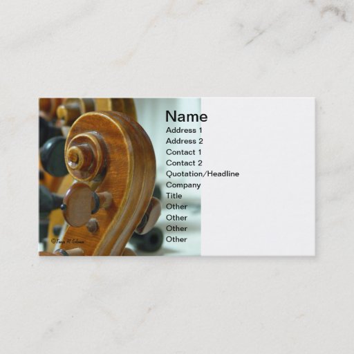 Customizable Violin Scroll Business Card