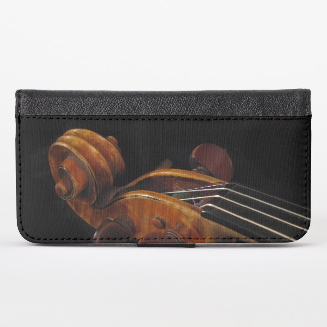 Violin Scroll Music iPhone X Wallet Case