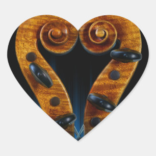 Violin Scroll Pegs Heart Heart Sticker