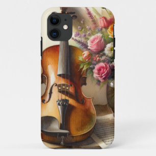 Violin, Sheet Music and a Vase of Flowers iPhone 11 Case