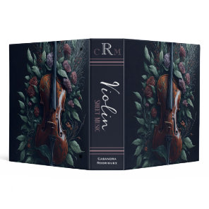Violin Sheet Music Binder | Monogram Gothic Rose