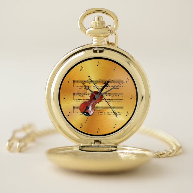 Violin ~ Sheet Music ~ Gold Record ~ Pocket Watch (Inside)