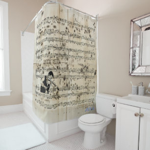 violin sheet music shower curtain