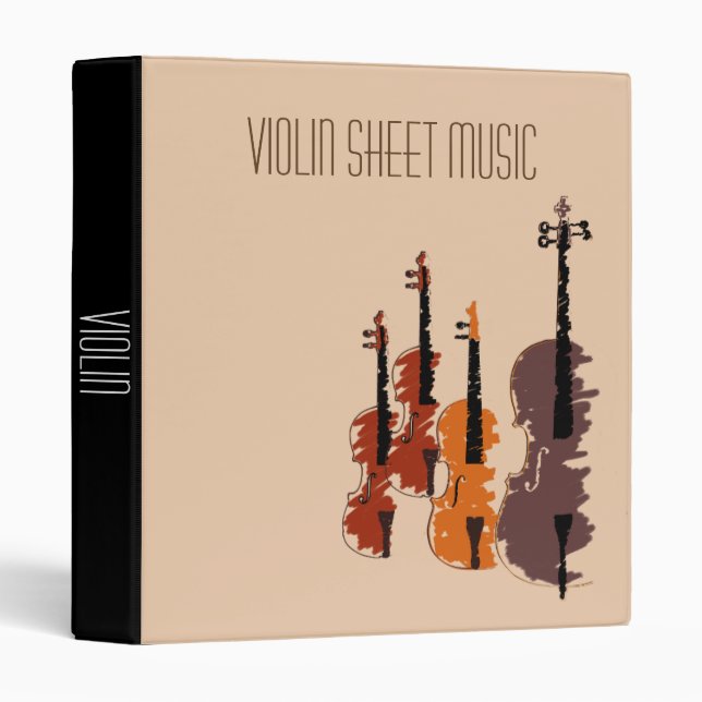 Violin Sheet Music student folder portfolio (Front/Spine)