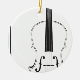 Violin Silhouette Ceramic Ornament