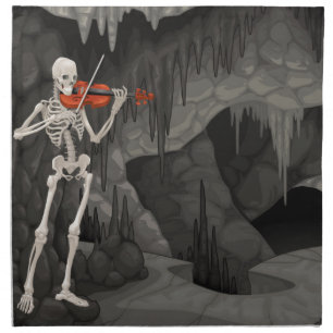 violin skeleton napkin