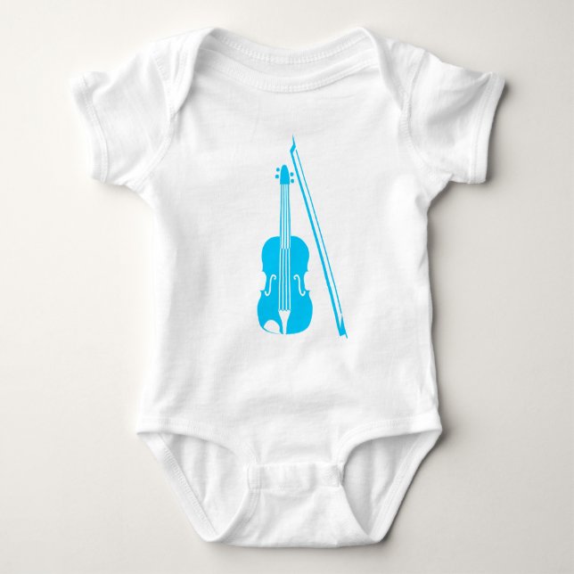 Violin - Sky Blue Baby Bodysuit (Front)